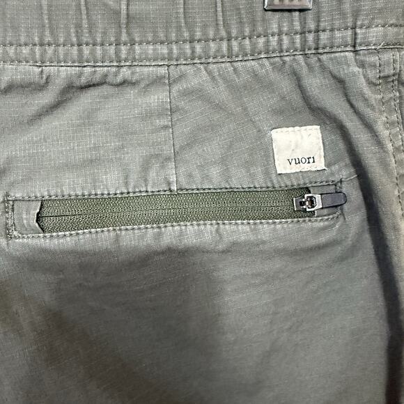 VUORI Rip Stop Wide Leg Crop Pants Women M Olive Military Green Hiking GORPCORE - Picture 7 of 9